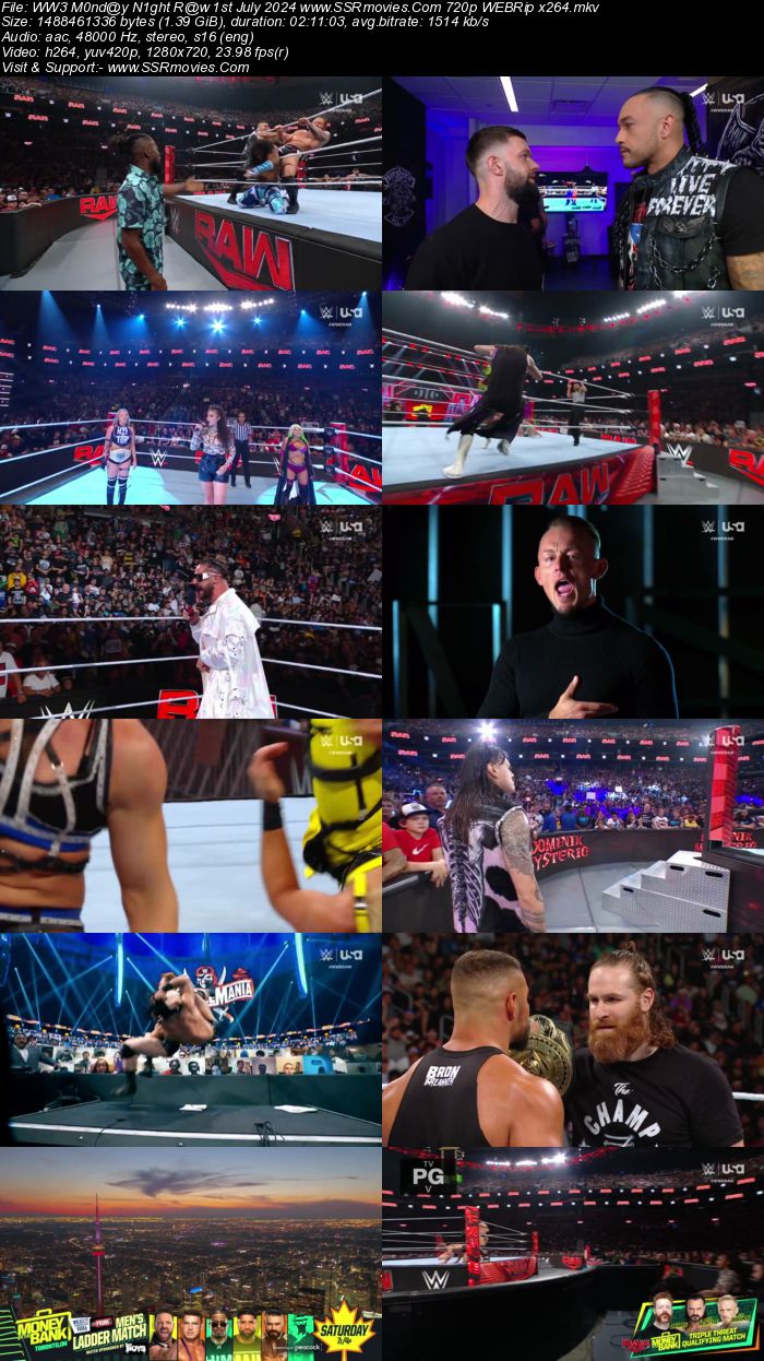 WWE Monday Night Raw 1st July 2024 1080p 720p 480p WEBRip x264 Watch and Download