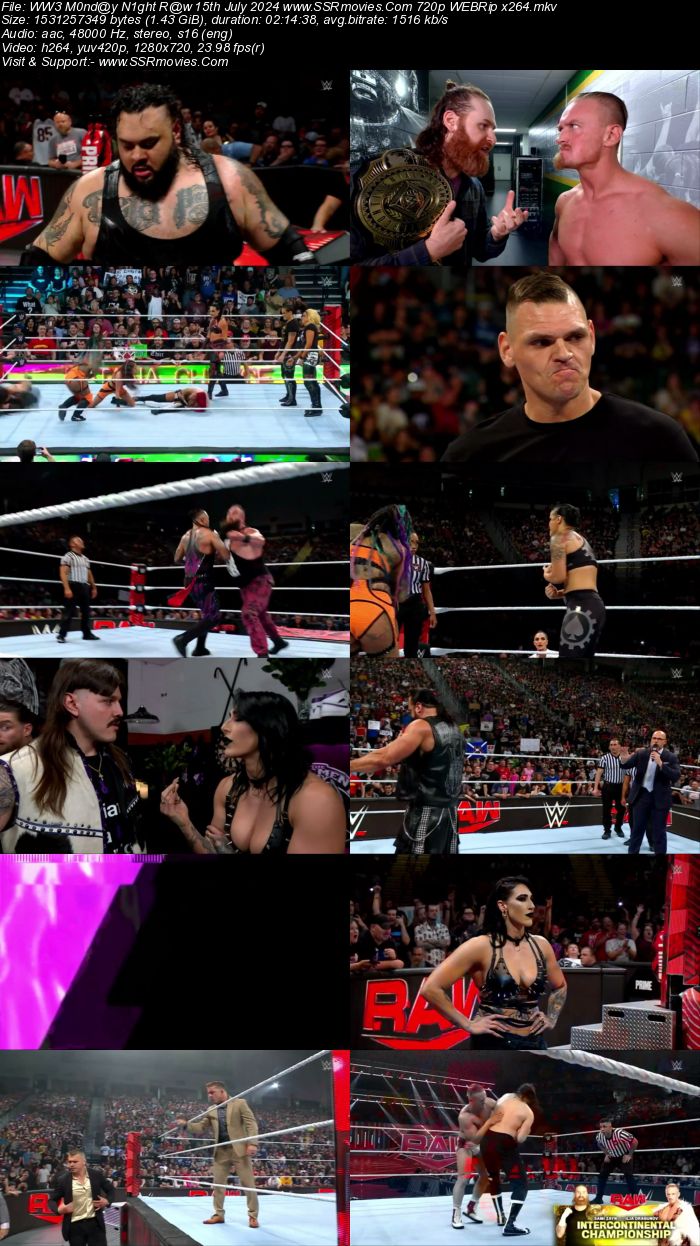 WWE Monday Night Raw 15th July 2024 1080p 720p 480p WEBRip x264 Watch and Download