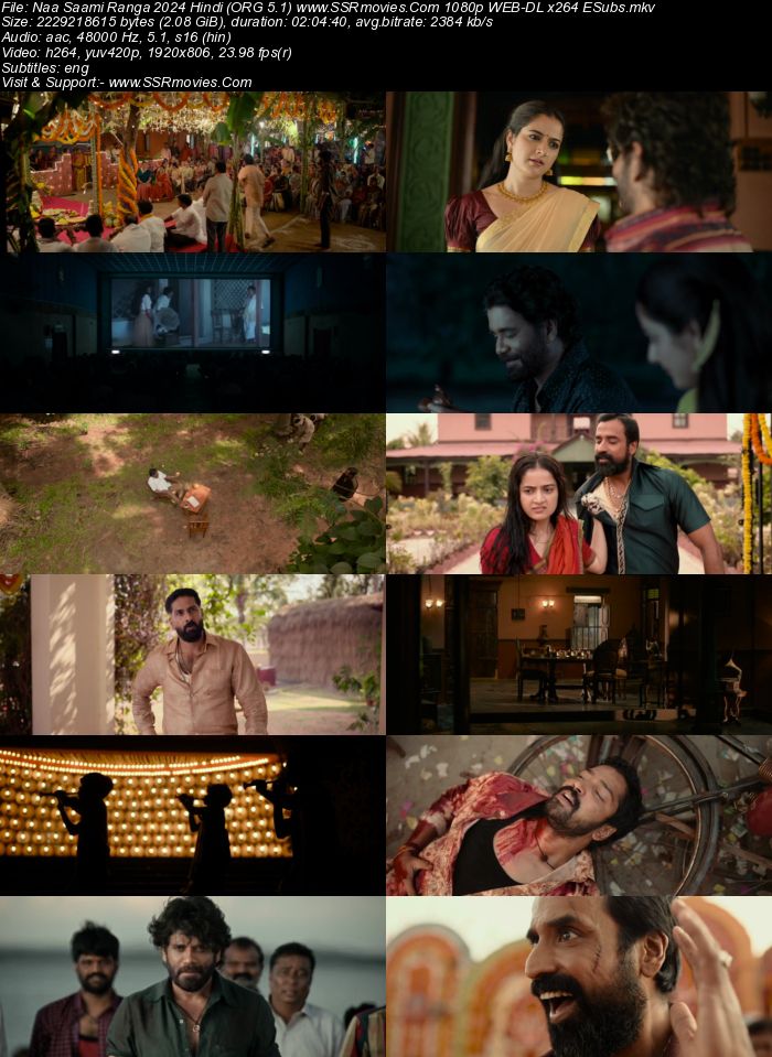 Naa Saami Ranga 2024 Hindi (ORG 5.1) True 4K 1080p 720p 480p WEB-DL x264 ESubs Full Movie Download