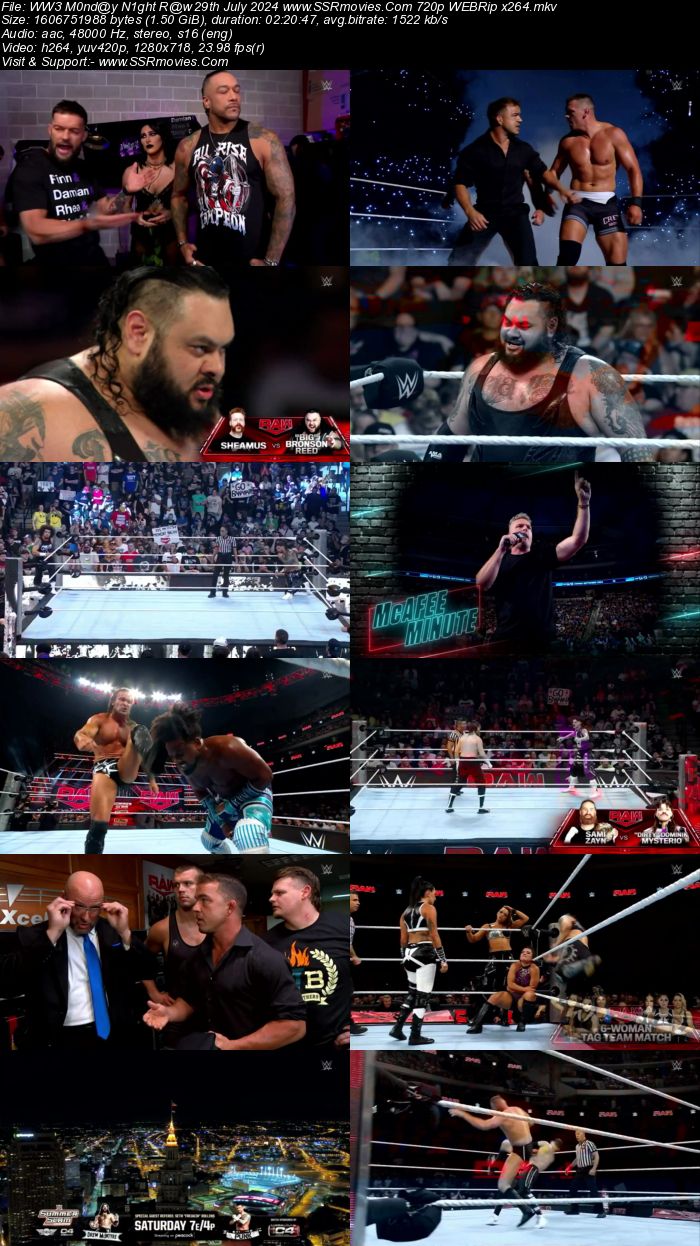 WWE Monday Night Raw 29th July 2024 1080p 720p 480p WEBRip x264 Watch and Download