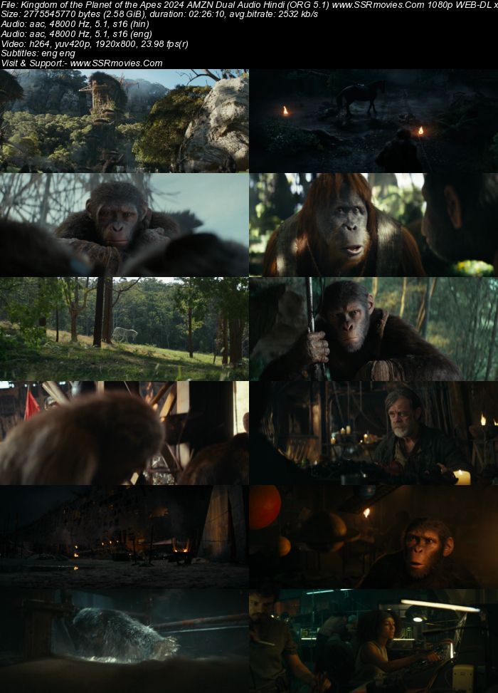 Kingdom of the Planet of the Apes 2024 AMZN Dual Audio Hindi (ORG 5.1) True 4K 1080p 720p 480p WEB-DL x264 Multi Subs Full Movie Download