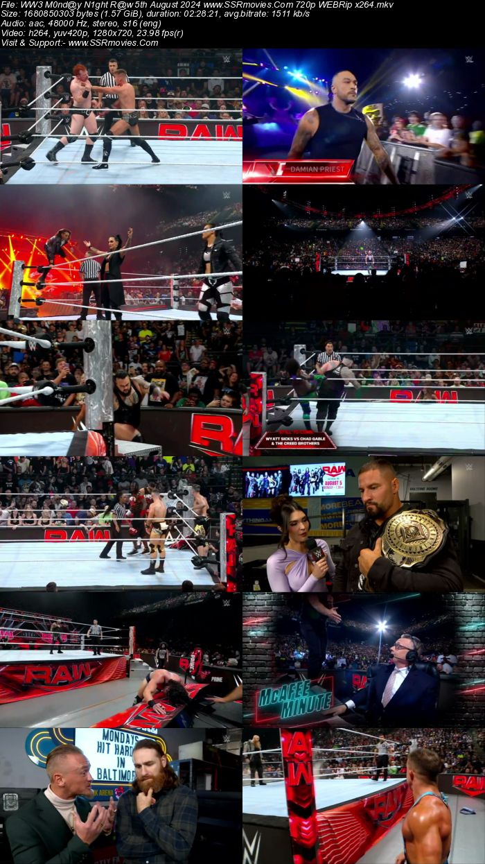 WWE Monday Night Raw 5th August 2024 1080p 720p 480p WEBRip x264 Watch and Download