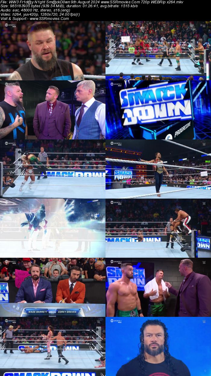 WWE Friday Night SmackDown 9th August 2024 1080p 720p 480p WEBRip x264 Watch and Download