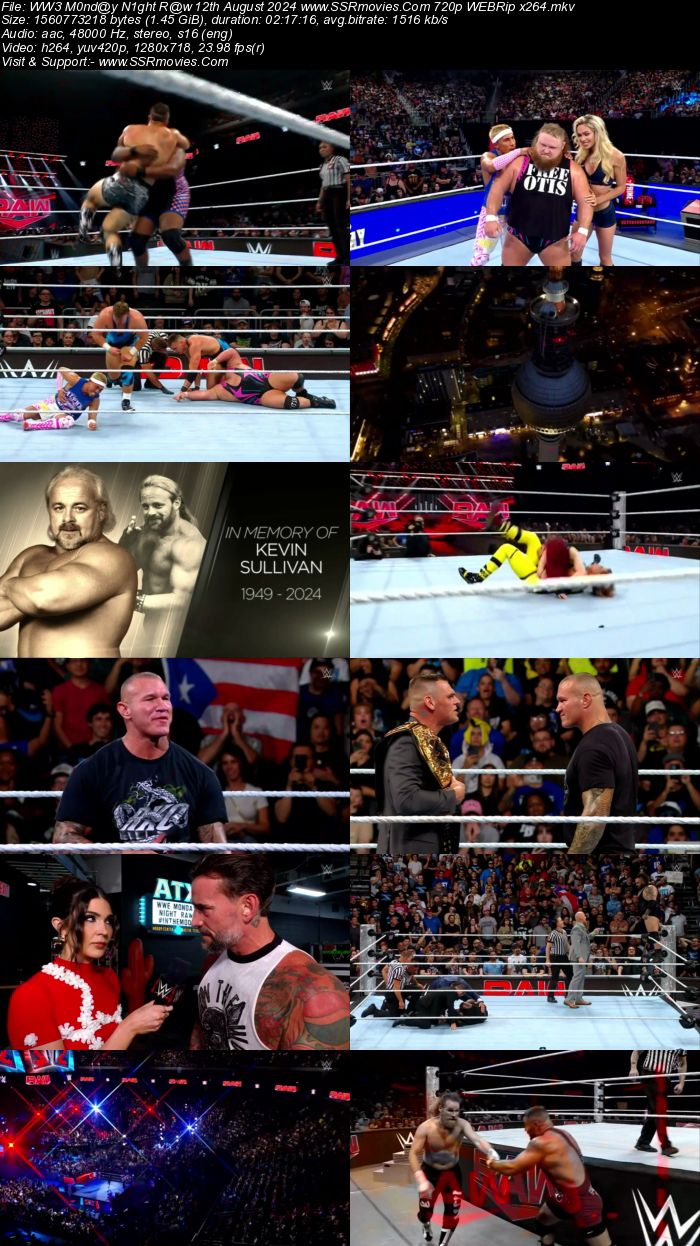 WWE Monday Night Raw 12th August 2024 1080p 720p 480p WEBRip x264 Watch and Download