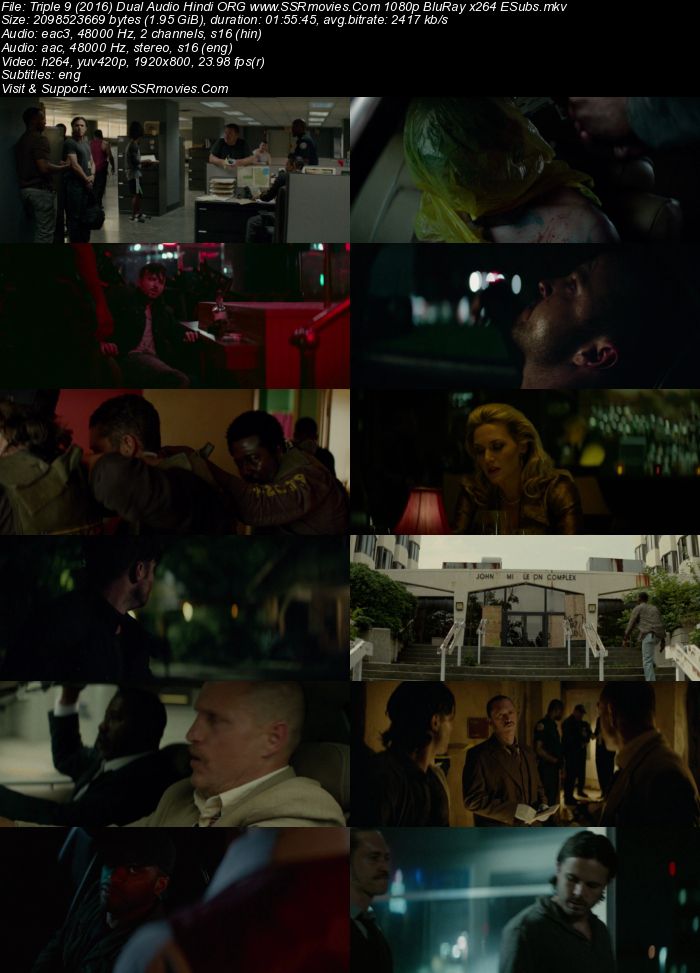 Triple 9 2016 Dual Audio Hindi ORG 1080p 720p 480p BluRay x264 ESubs ESubs Full Movie Download