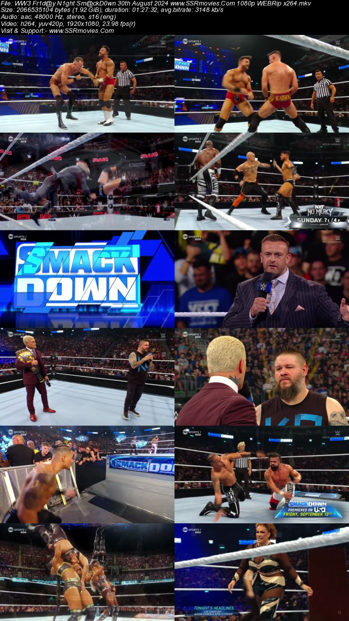 WWE Friday Night SmackDown 30th August 2024 1080p 720p 480p WEBRip x264 Watch and Download