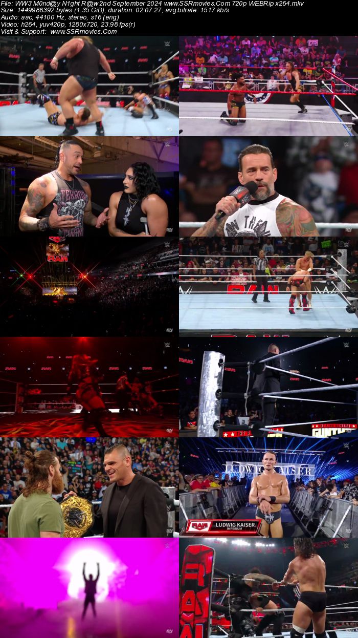 WWE Monday Night Raw 2nd September 2024 1080p 720p 480p WEBRip x264 Watch and Download