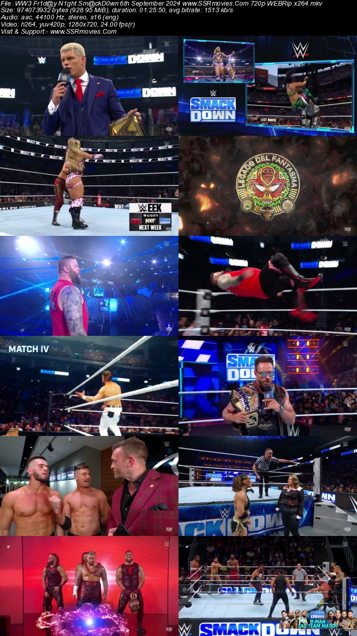 WWE Friday Night SmackDown 6th September 2024 1080p 720p 480p WEBRip x264 Watch and Download