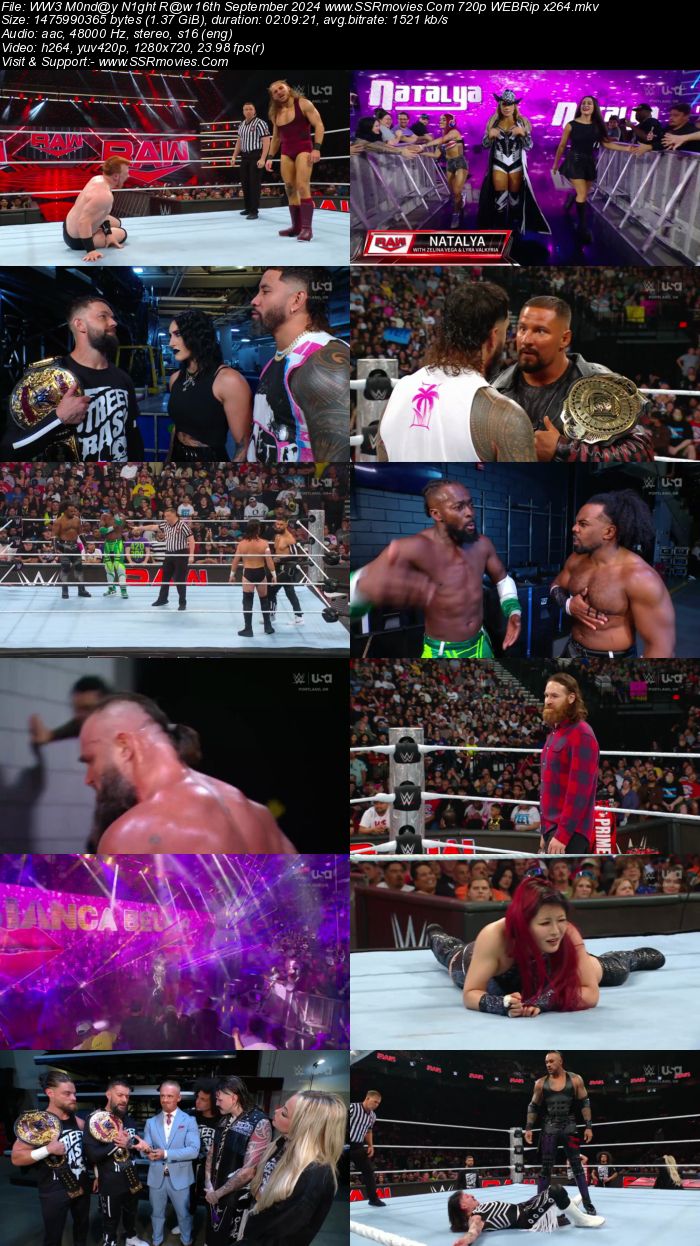 WWE Monday Night Raw 16th September 2024 1080p 720p 480p WEBRip x264 Watch and Download