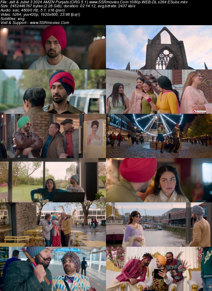 Jatt & Juliet 3 2024 Punjabi (ORG 5.1) True 4K 1080p 720p 480p WEB-DL x264 ESubs Full Movie Download