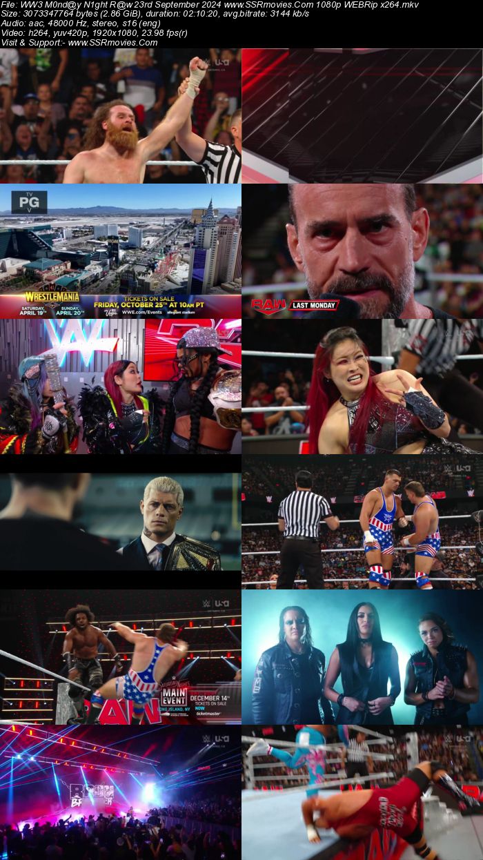 WWE Monday Night Raw 23rd September 2024 1080p 720p 480p WEBRip x264 Watch and Download