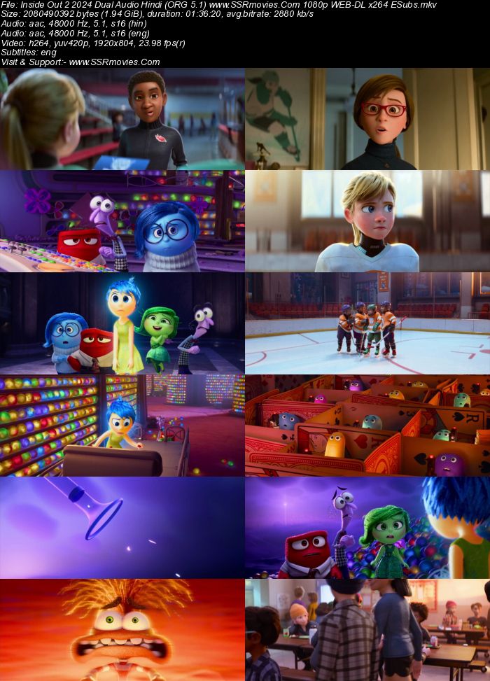 Inside Out 2 2024 Dual Audio Hindi (ORG 5.1) 1080p 720p 480p WEB-DL x264 ESubs Full Movie Download