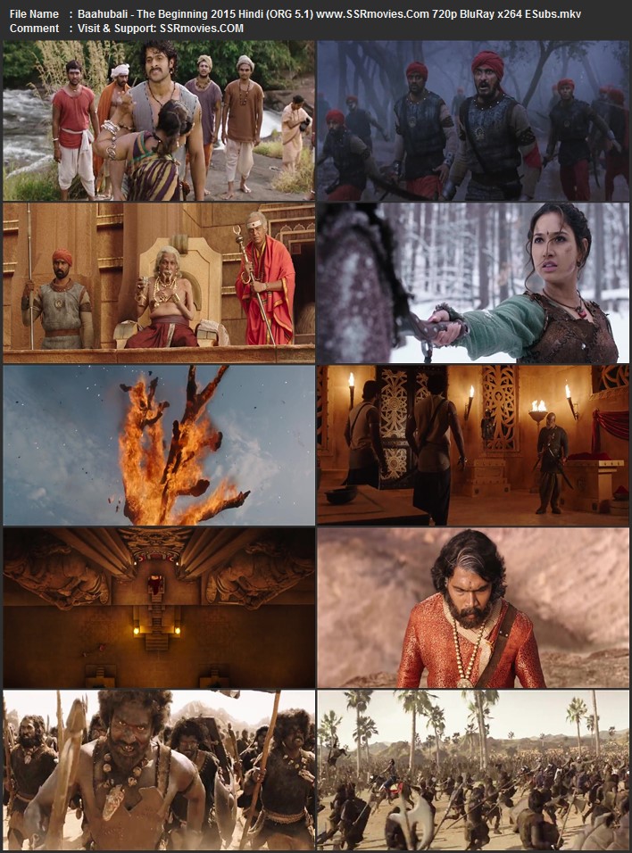 Baahubali: The Beginning 2015 Hindi 1080p 720p 480p BluRay x264 ESubs ESubs Full Movie Download