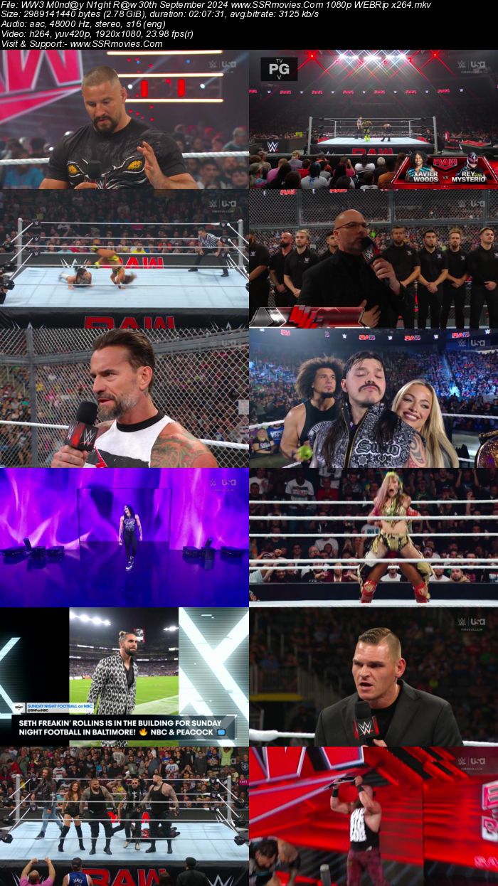 WWE Monday Night Raw 30th September 2024 1080p 720p 480p WEBRip x264 Watch and Download