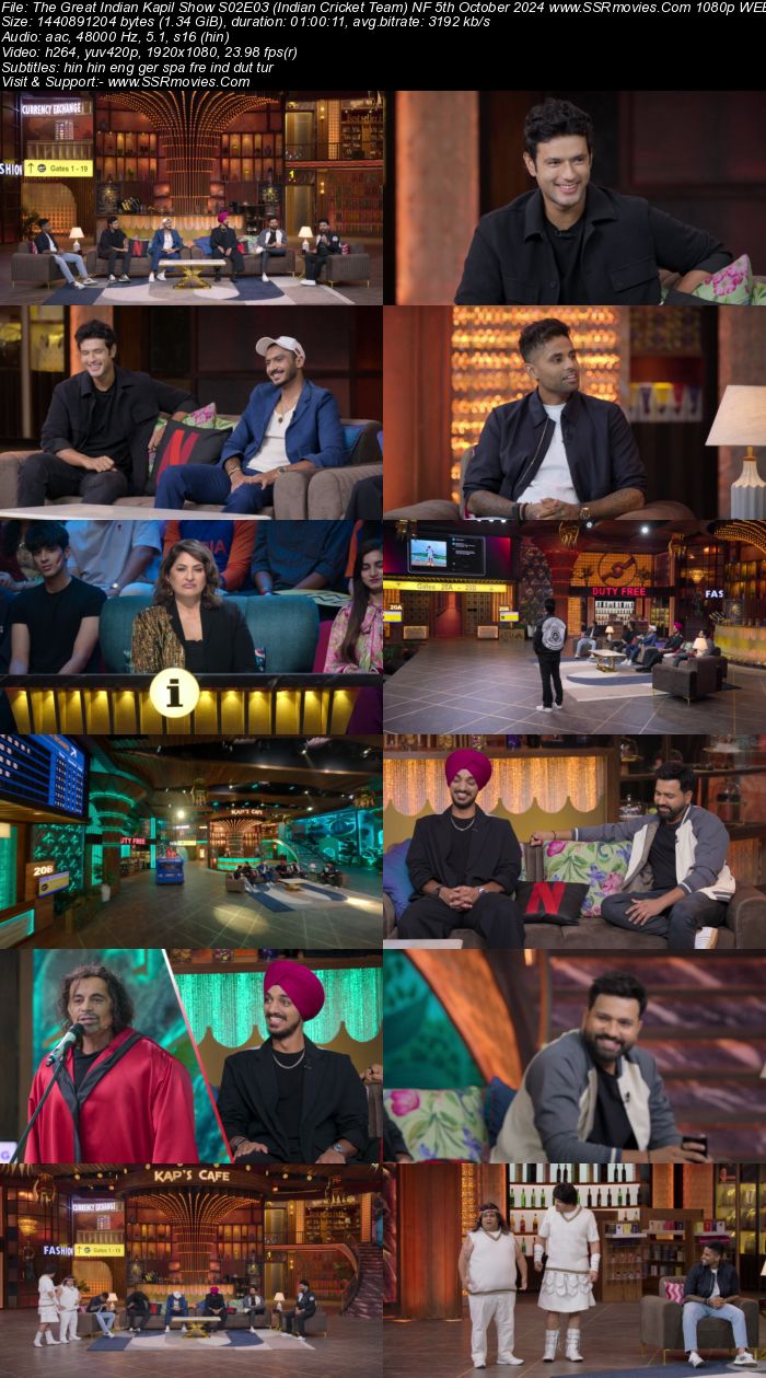 The Great Indian Kapil Show S02E03 (India Cricket Team) NF 5th October 2024 1080p 720p 480p WEB-DL x264 ESubs Watch and Download