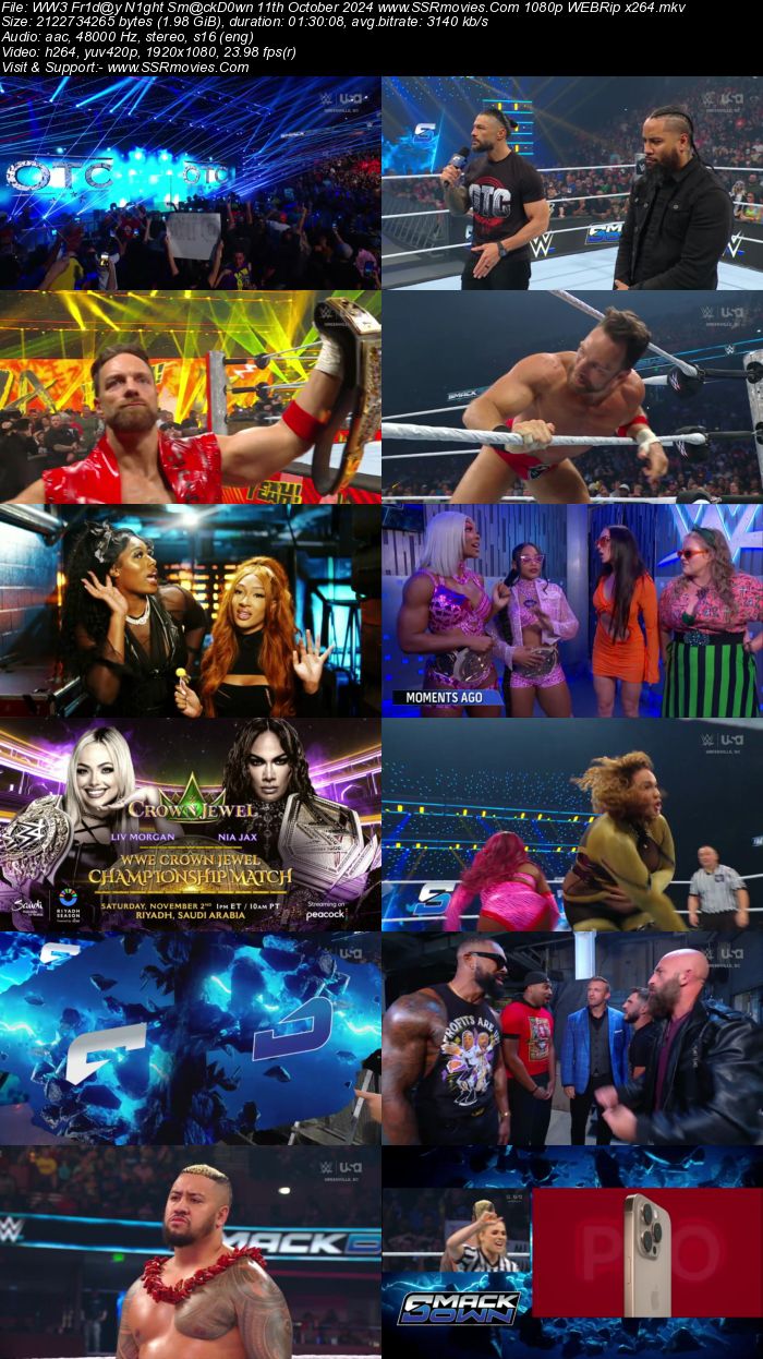 WWE Friday Night SmackDown 11th October 2024 1080p 720p 480p WEBRip x264 Watch and Download