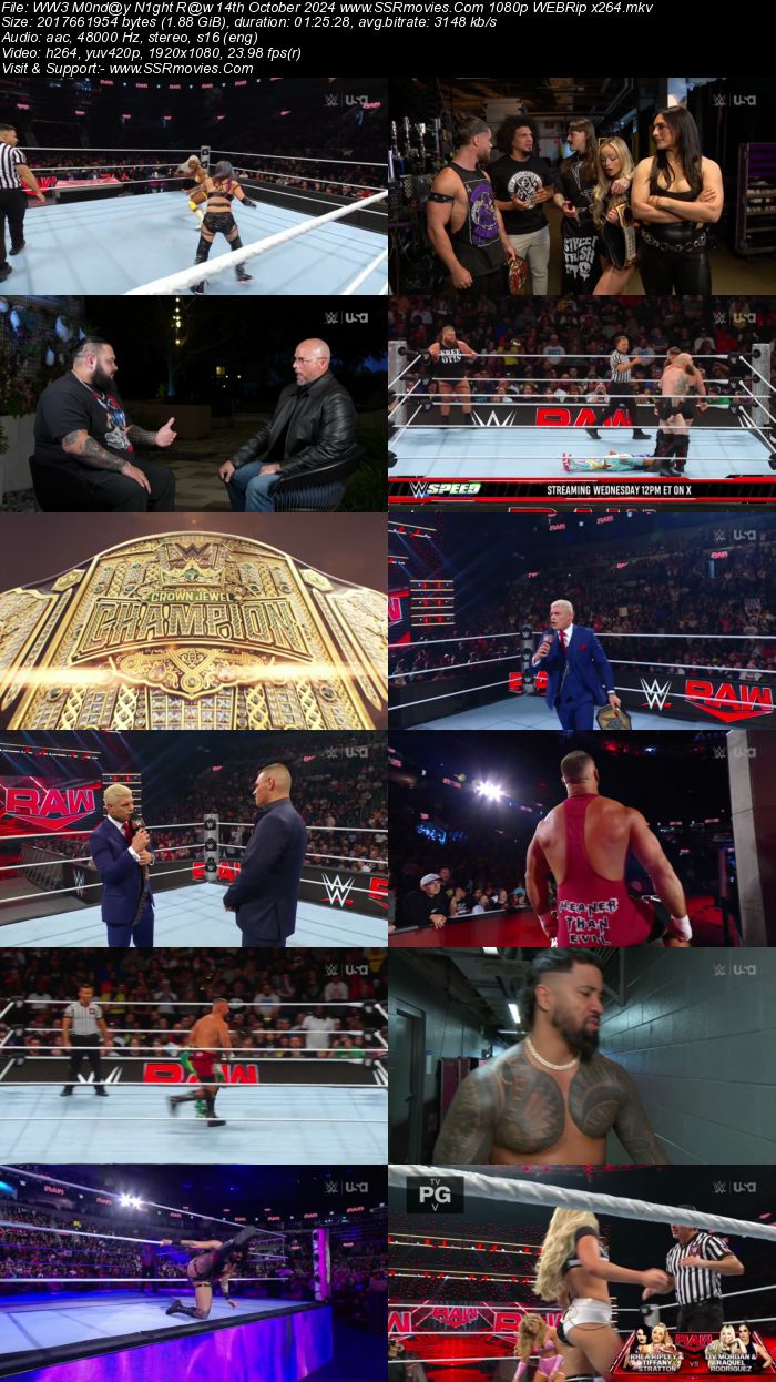 WWE Monday Night Raw 14th October 2024 1080p 720p 480p WEBRip x264 Watch and Download