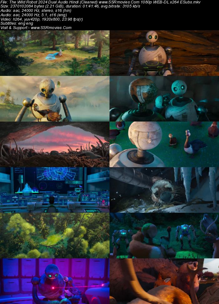 The Wild Robot 2024 Dual Audio Hindi (Cleaned) 1080p 720p 480p WEB-DL x264 ESubs Full Movie Download