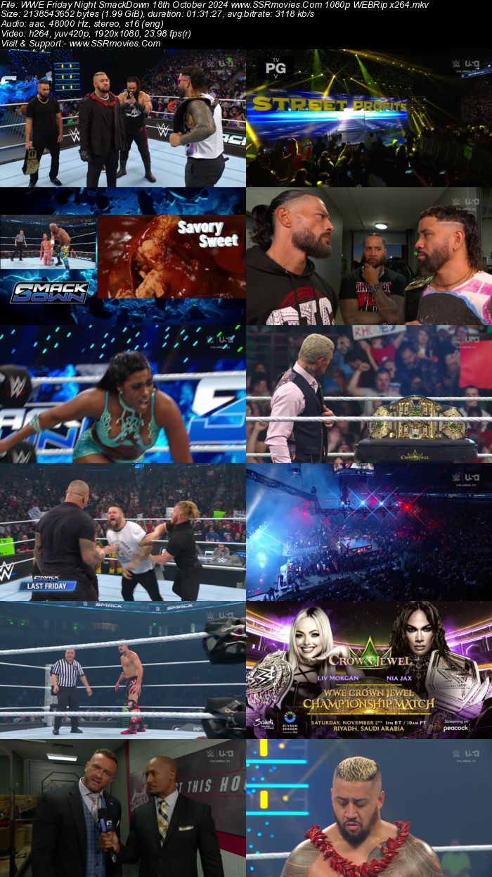 WWE Friday Night SmackDown 18th October 2024 1080p 720p 480p WEBRip x264 Watch and Download