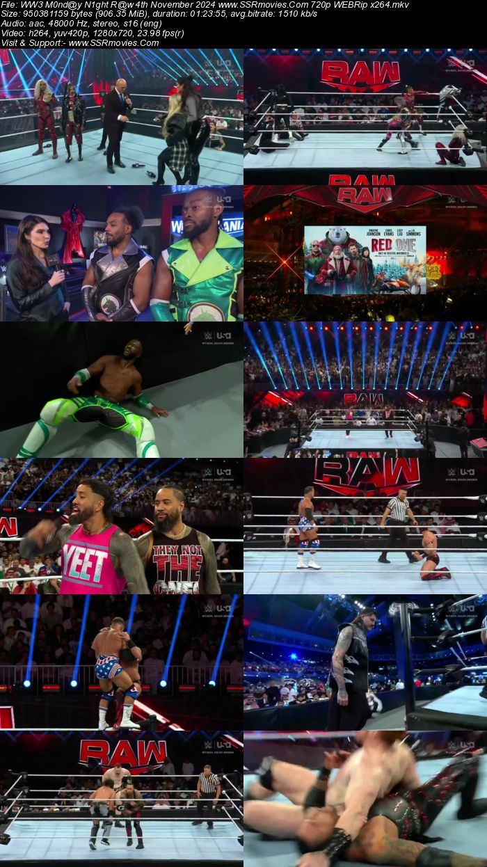 WWE Monday Night Raw 4th November 2024 1080p 720p 480p WEBRip x264 Watch and Download