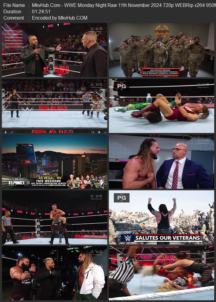 WWE Monday Night Raw 11th November 2024 720p 1080p WEBRip x264 2.8GB Download