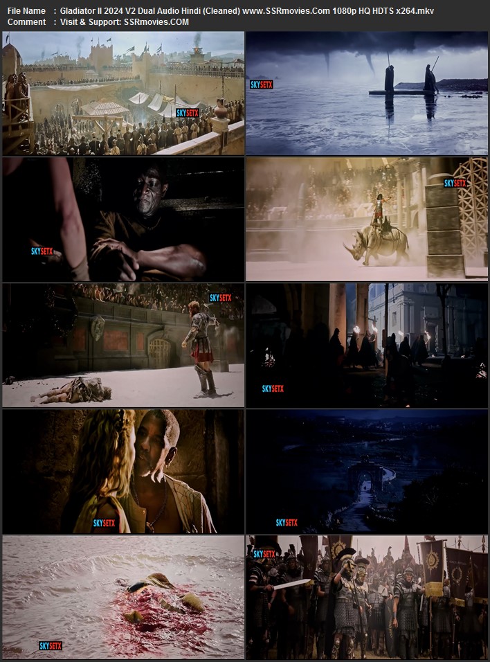 Gladiator II 2024 V2 Dual Audio Hindi (Cleaned) 1080p 720p 480p HQ HDTS x264 ESubs Full Movie Download