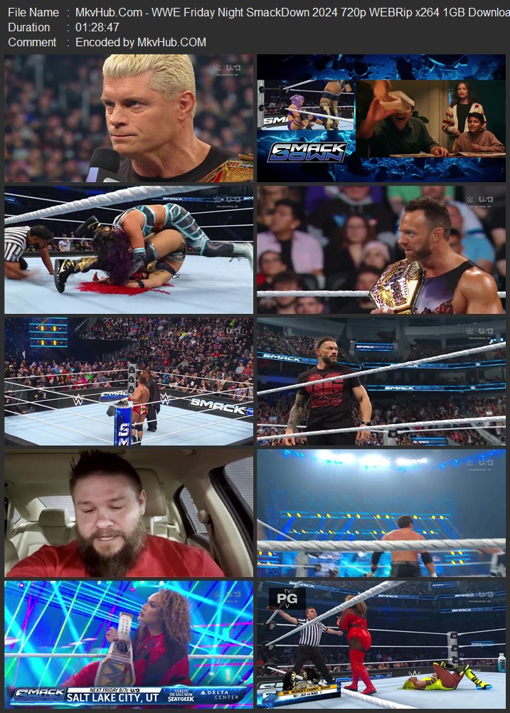 WWE Friday Night SmackDown 14th October 2024 720p 1080p WEBRip x264 2.9GB Download