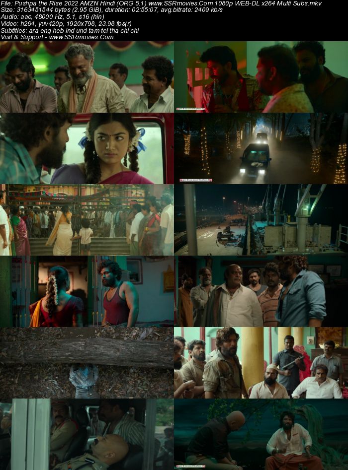 Pushpa: The Rise - Part 1 2021 AMZN Hindi (ORG 5.1) True 4K 1080p 720p 480p WEB-DL x264 ESubs Full Movie Download