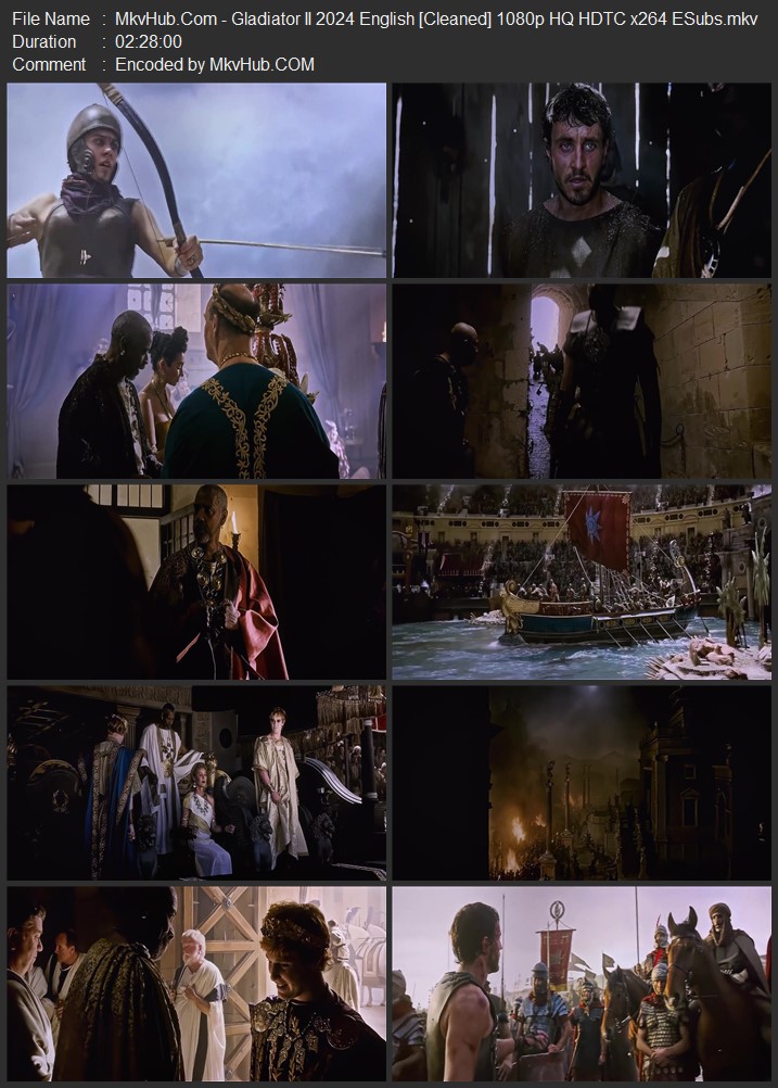 Gladiator II 2024 English [Cleaned] 720p 1080p HQ HDTC ESubs Download