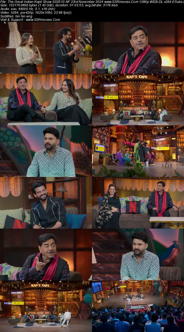 The Great Indian Kapil Show S02E10 NF 23rd November 2024 (Sonakshi & Shatrughan Sinha) 1080p 720p 480p WEB-DL x264 ESubs Watch and Download