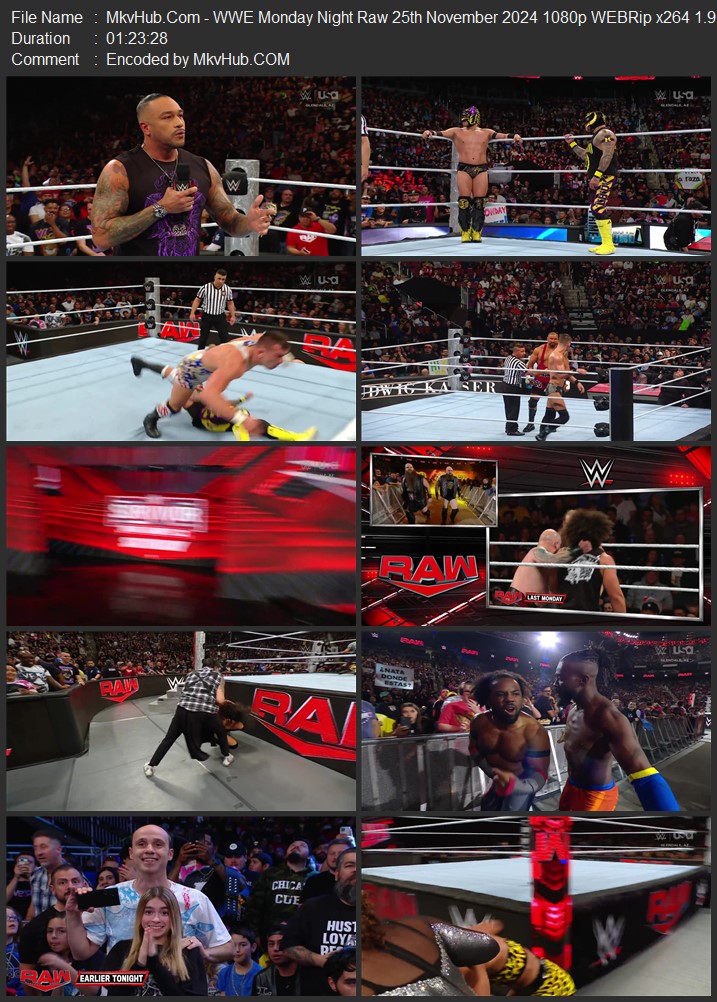 WWE Monday Night Raw 25th November 2024 720p 1080p WEBRip x264 2.7GB Download