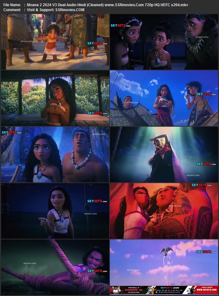 Moana 2 2024 Dual Audio Hindi (Cleaned) 1080p 720p 480p HQ HDTC x264 ESubs Full Movie Download