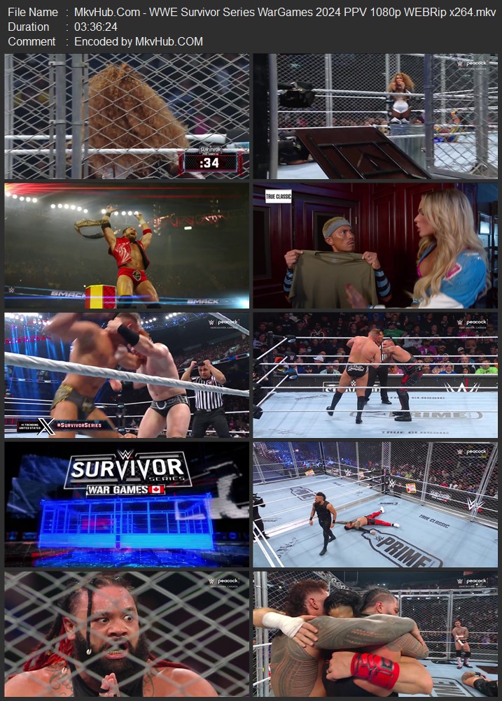 WWE Survivor Series Wargames 2024 PPV 720p 1080p WEBRip x264 Watch and Download