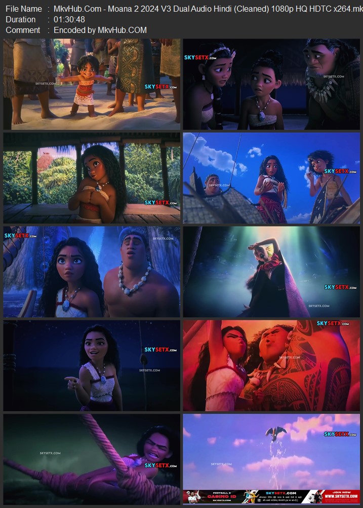 Moana 2 2024 Dual Audio [Hindi (Cleaned) - English (Cleaned)] 720p 1080p HQ HDTC x264 ESubs Download