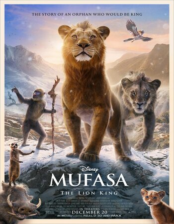 Mufasa: The Lion King 2024 Hindi (Cleaned) 1080p 720p 480p HQ HDCAM x264 ESubs Full Movie Download