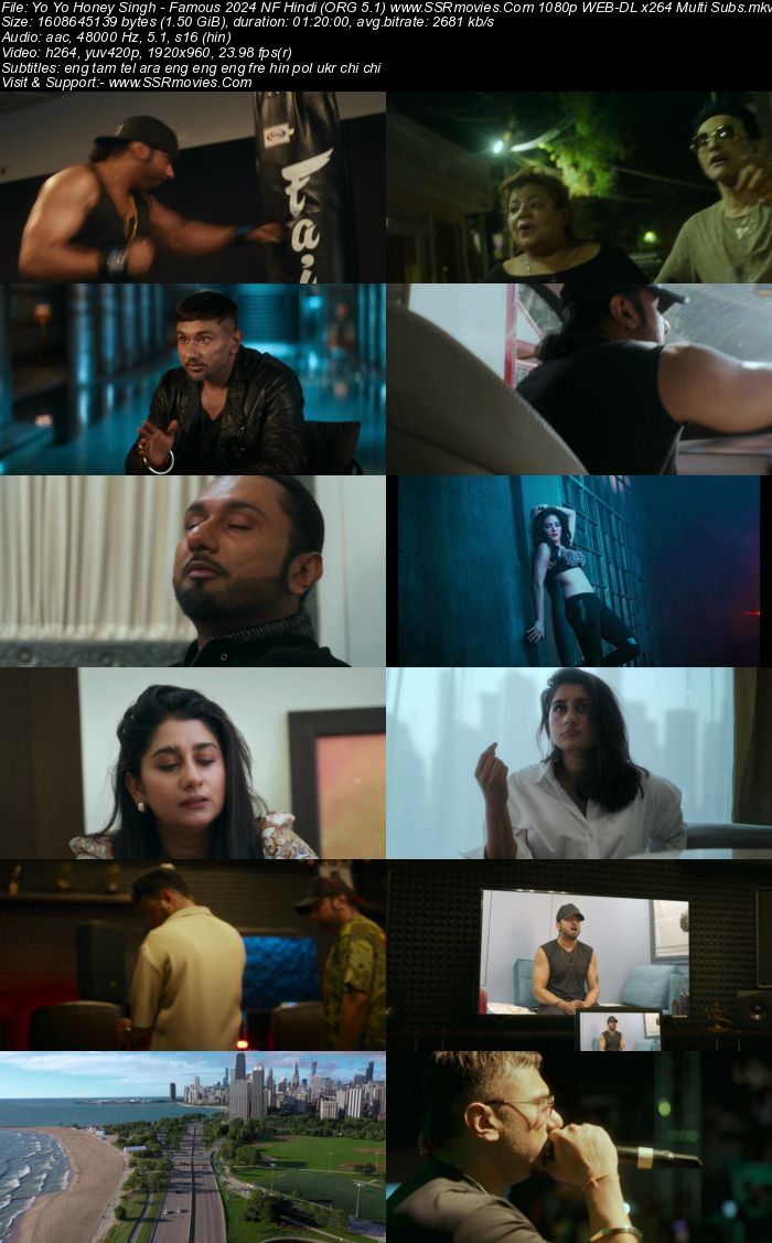 Yo Yo Honey Singh: Famous 2024 NF Hindi (ORG 5.1) 1080p 720p 480p WEB-DL x264 ESubs Full Movie Download