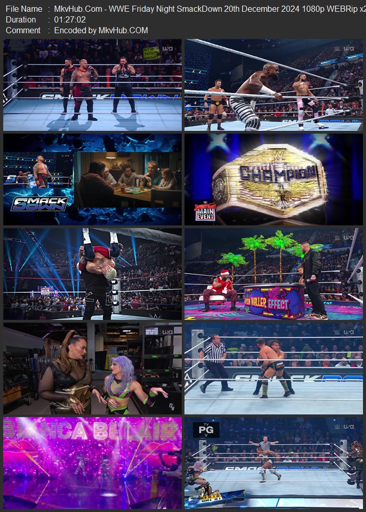 WWE Friday Night SmackDown 20th December 2024 720p 1080p WEBRip x264 2.9GB Download