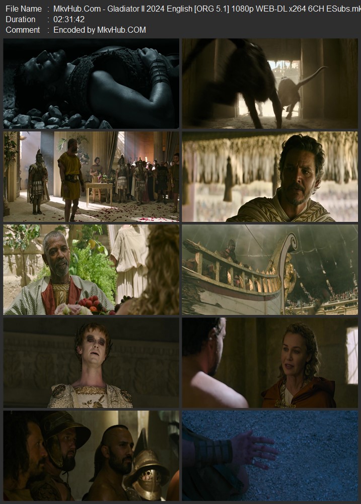 Gladiator II 2024 English [ORG 5.1] 720p 1080p WEB-DL ESubs