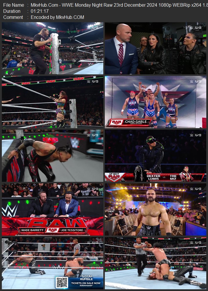 WWE Monday Night Raw 23rd December 2024 720p 1080p WEBRip x264 2.7GB Download