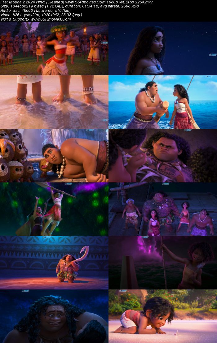 Moana 2 2024 Hindi (Cleaned) 1080p 720p 480p WEBRip x264 Full Movie Download