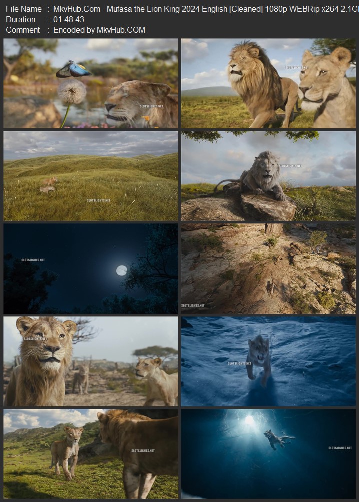 Mufasa: The Lion King 2024 English [Cleaned] 720p 1080p WEBRip ESubs Download