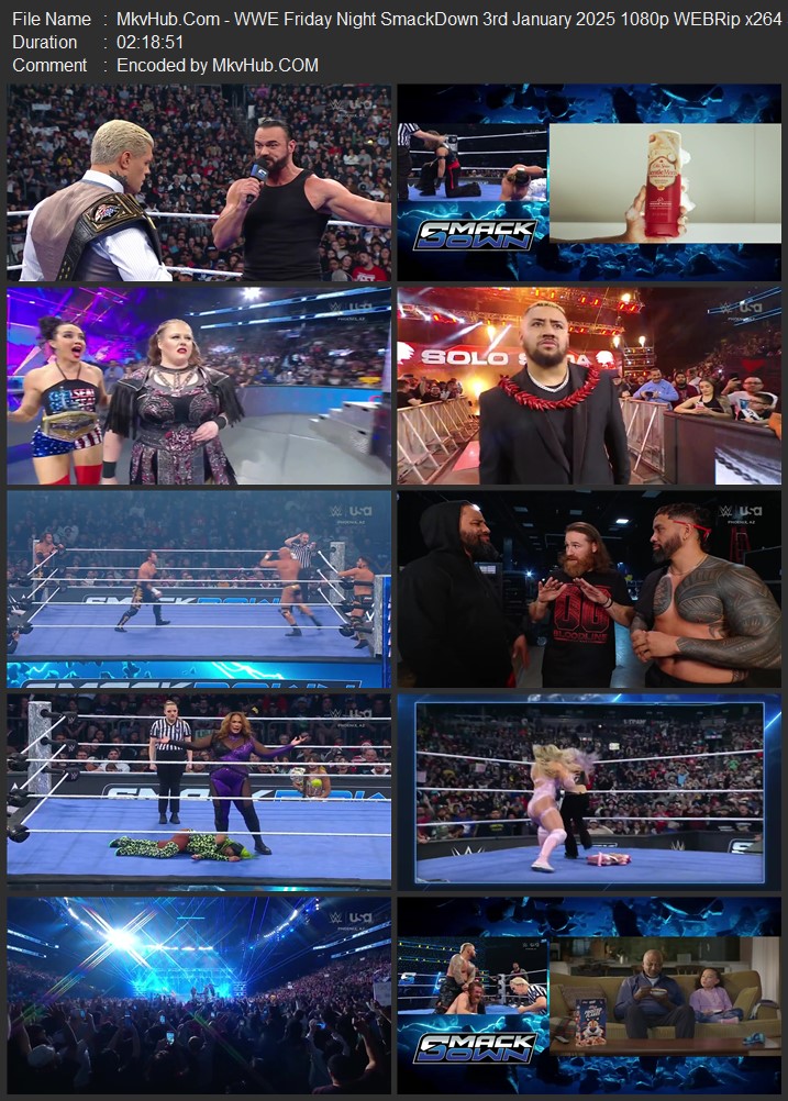 WWE Friday Night SmackDown 3rd January 2025 720p 1080p WEBRip x264 4.5GB Download