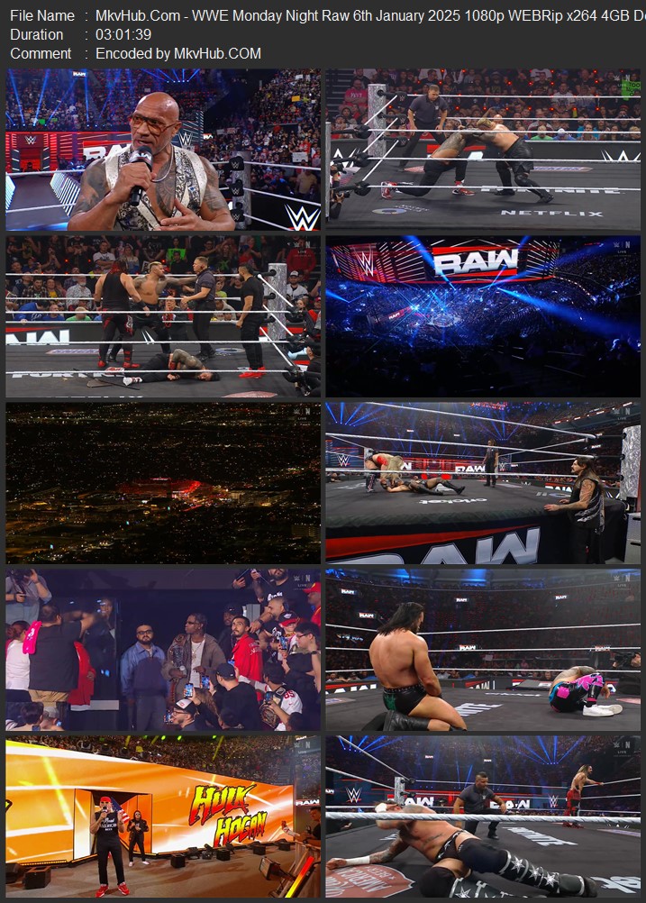 WWE Monday Night Raw 6th January 2025 720p 1080p WEBRip x264 5.9GB Download