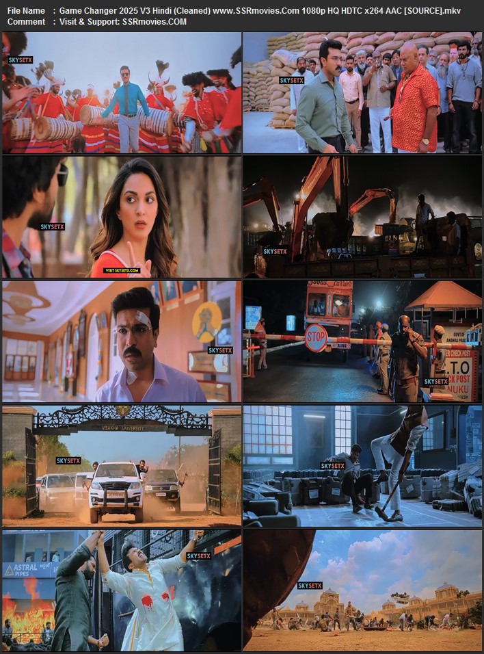 Game Changer 2025 V3 Hindi (Cleaned) 1080p 720p 480p HQ HDTC x264 ESubs Full Movie Download