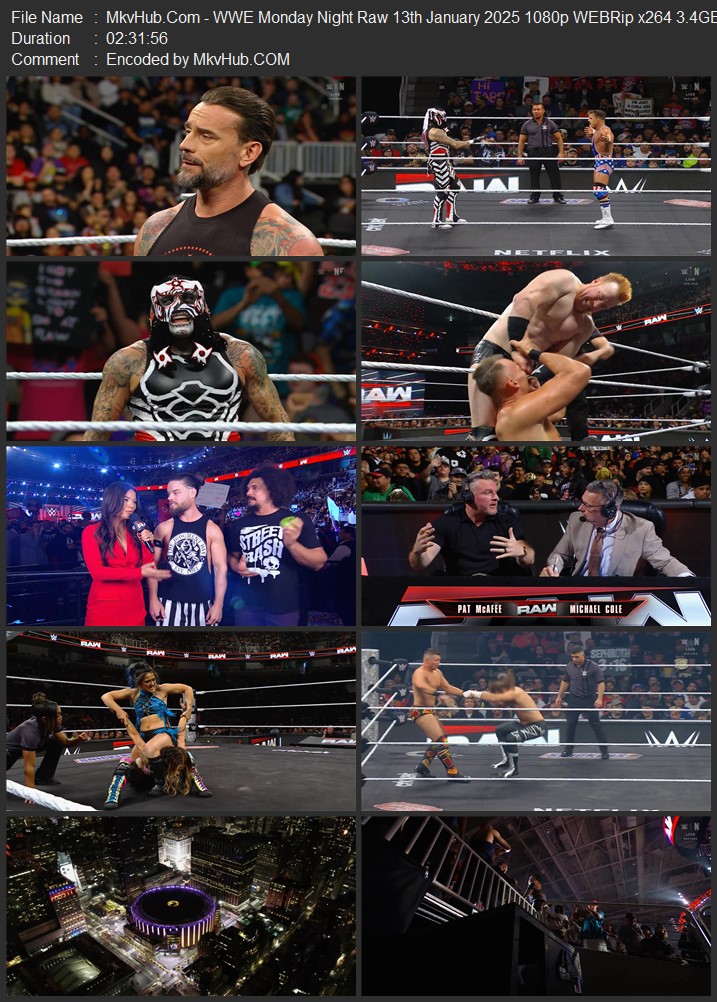 WWE Monday Night Raw 13th January 2025 720p 1080p WEBRip x264 5GB Download