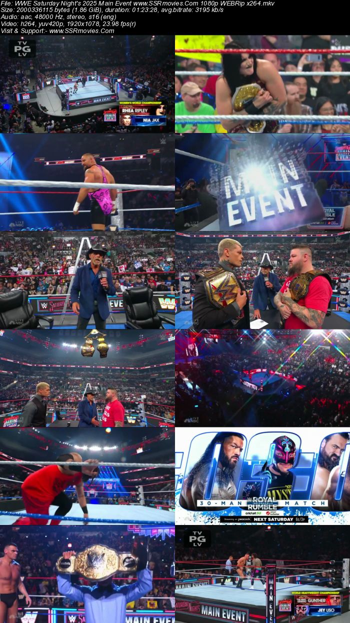 WWE Saturday Night's 2025 Main Event 1080p 720p 480p WEBRip x264 Watch and Download