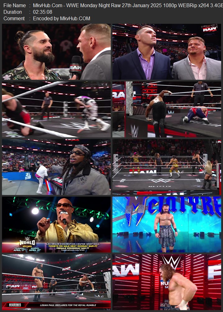 WWE Monday Night Raw 27th January 2025 720p 1080p WEBRip x264 5GB Download