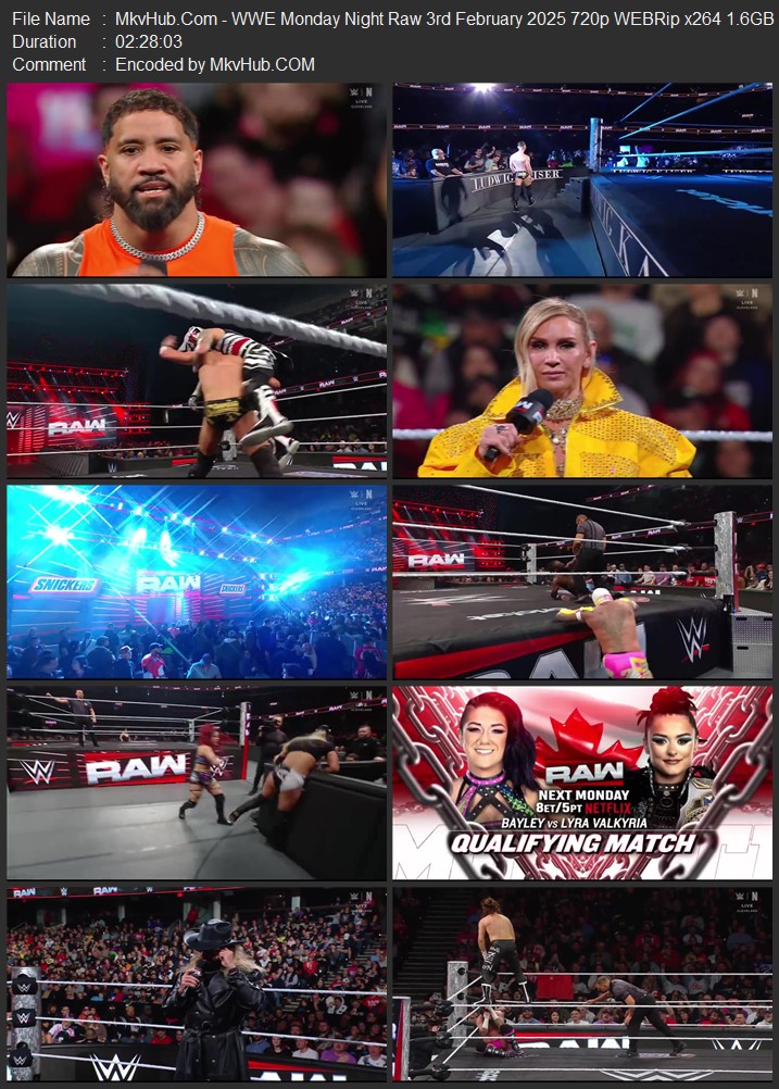 WWE Monday Night Raw 3rd February 2025 720p 1080p WEBRip x264 4.8GB Download