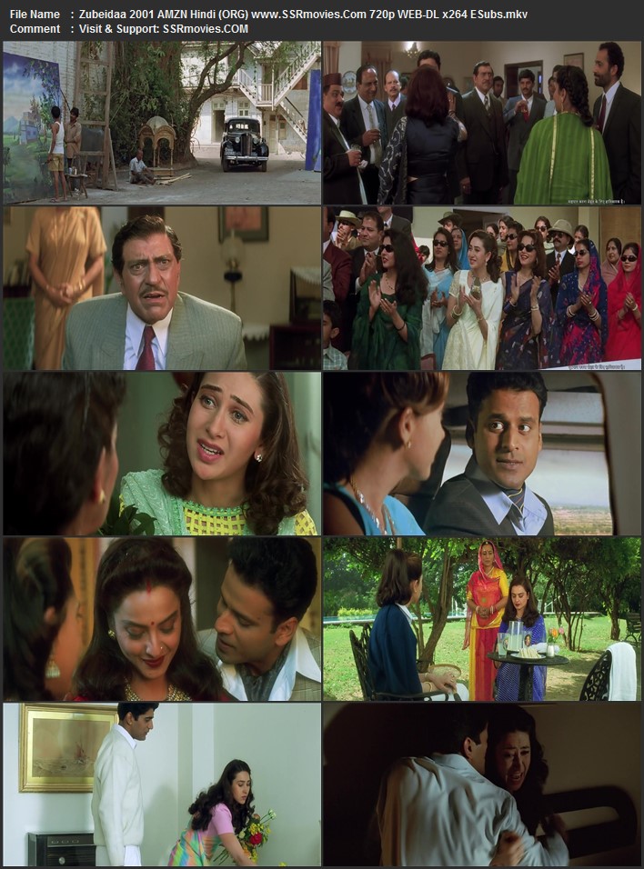 Zubeidaa 2001 Hindi (ORG) 1080p 720p 480p WEB-DL x264 ESubs Full Movie Download