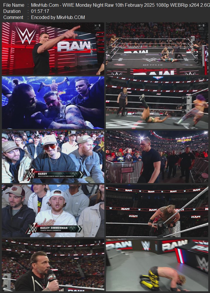 WWE Monday Night Raw 10th February 2025 720p 1080p WEBRip x264 4.2GB Download